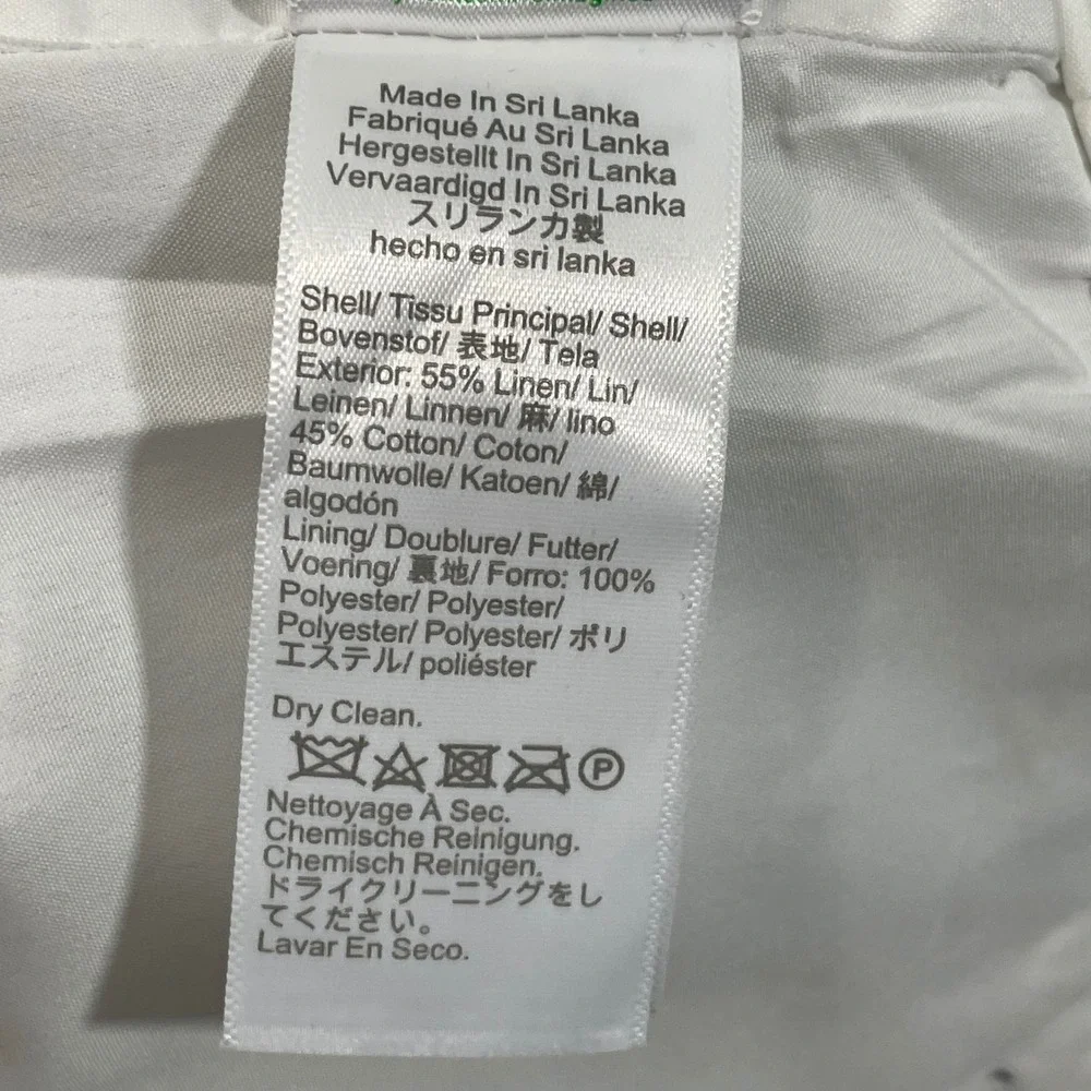 NWT J. Crew Gingham Linen Cotton Holland Pants‎ AW376 Blue White Size 10